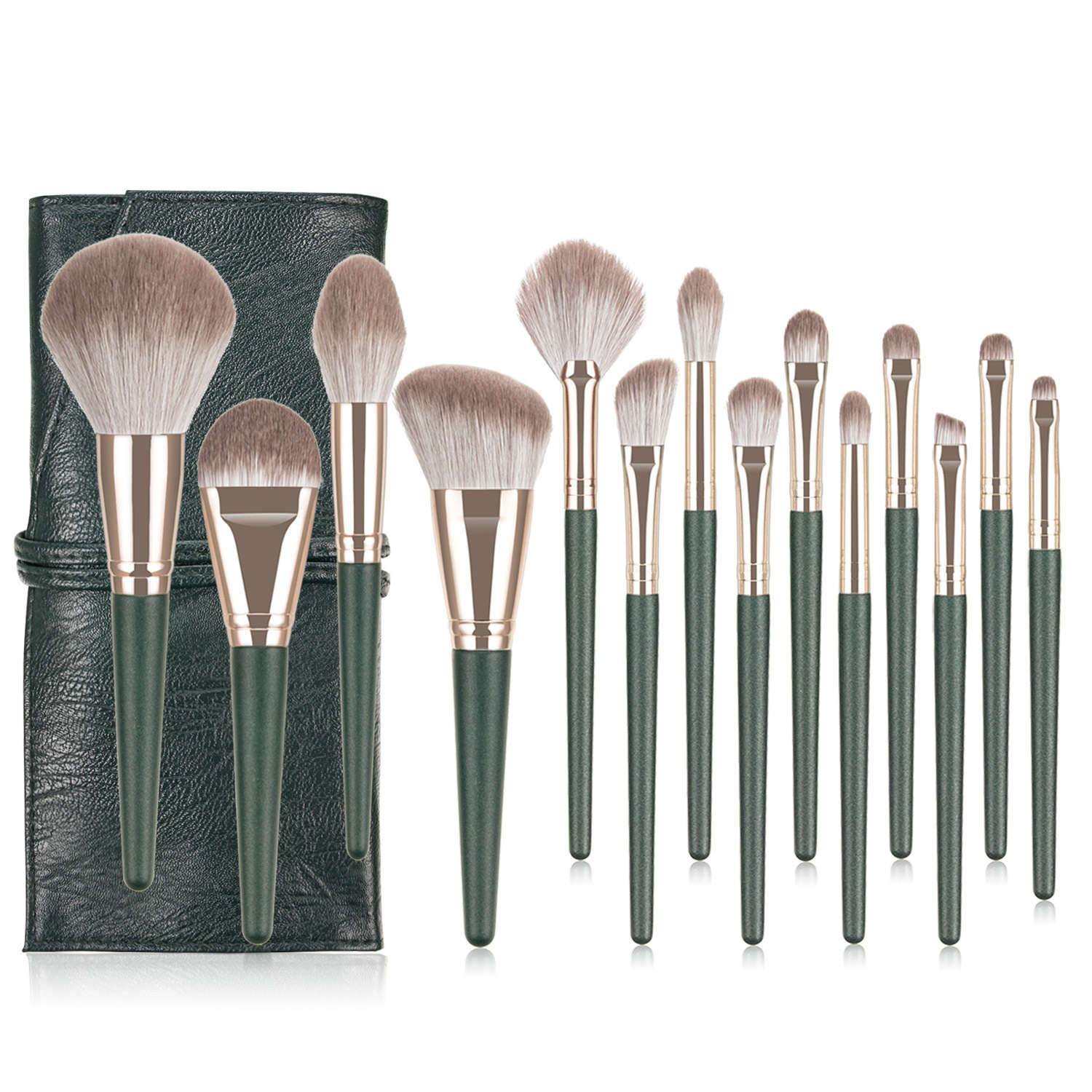 

New Makeup brushes 14pcs Professional brsuh set with bag synthetic hair bronzer powder blush highlighter foundation make up brush set.