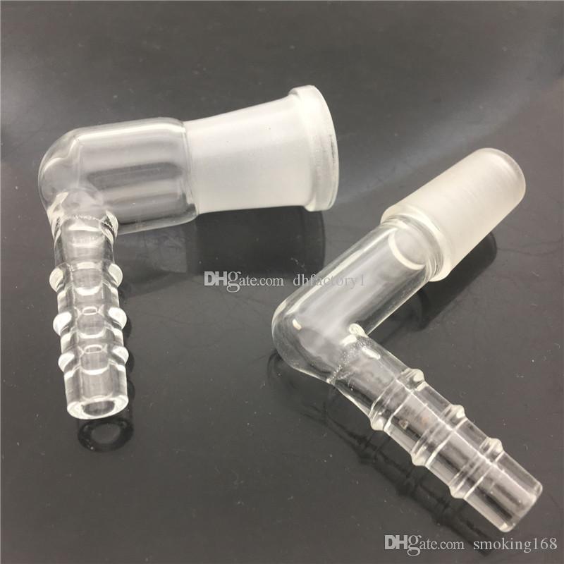 

90Degree thick heady 14mm 18mm male Glass Vapor Whip Adapter 90 Degree Extreme Q V-Tower Vaporizer Glass Elbow Adapter for water pipe bongs