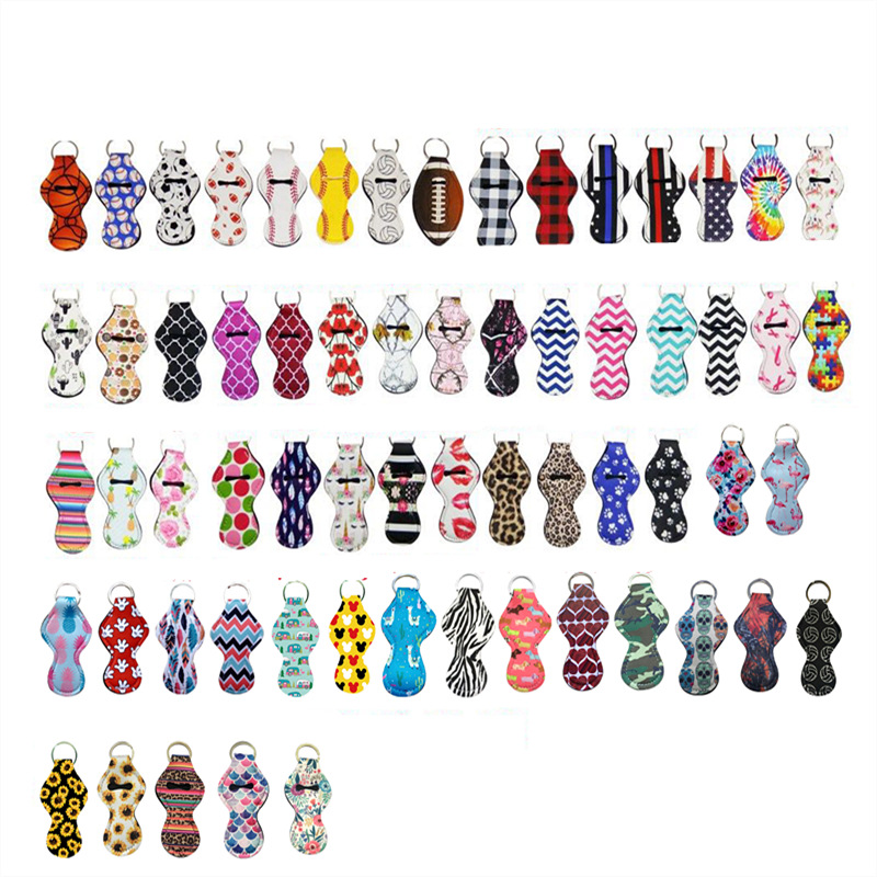 

Chapstick holder Keychain Lipstick Lip Balm Portable Pouch Neoprene Cute Fashion Accessories key chain Holiday Party Favor