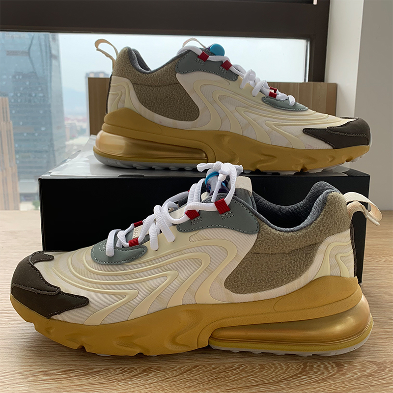 

2020 HOT Travis Scotts 270 Cactus Jack React Men Running shoes Pale Pink trainer sports designer sneakers high quality, Cactus trails