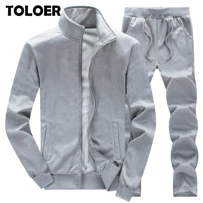 Solide survêtement hommes mode 2020 sweats à capuche ensemble fermeture éclair hommes survêtement sweats pantalons mâle Jogging Fitness entraînem