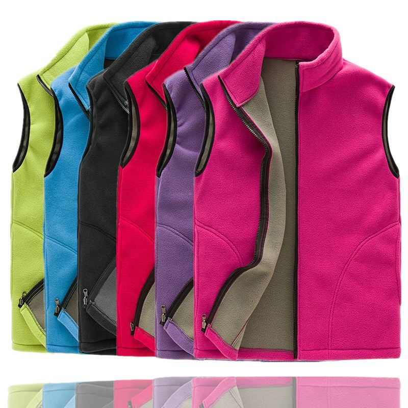 

Fleece Women Vests Autumn/Winter Fashion Female Sleeveless Coats Jackets Fashion Zipper Casual Warm Waistcoat CYF060, Women black