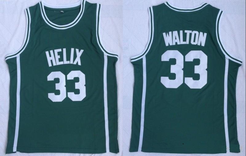 

MENS Bill Walton 33 Heliks High School Green embroidery Basketball jerseys 2018 NEW Trainers Basketball Jersey men Basketball wear, Black;red