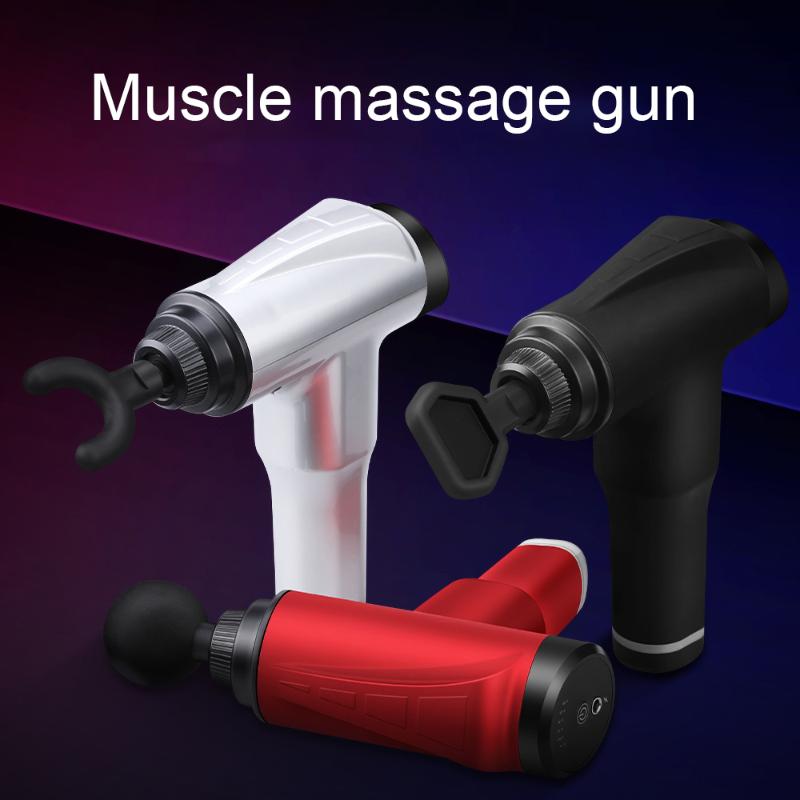 

6 Gears Strong Therapy Massage Gun Muscle Massager Relieve Muscle Fatigue Pain Sport Relax Body Slimming Relief With 5 Heads