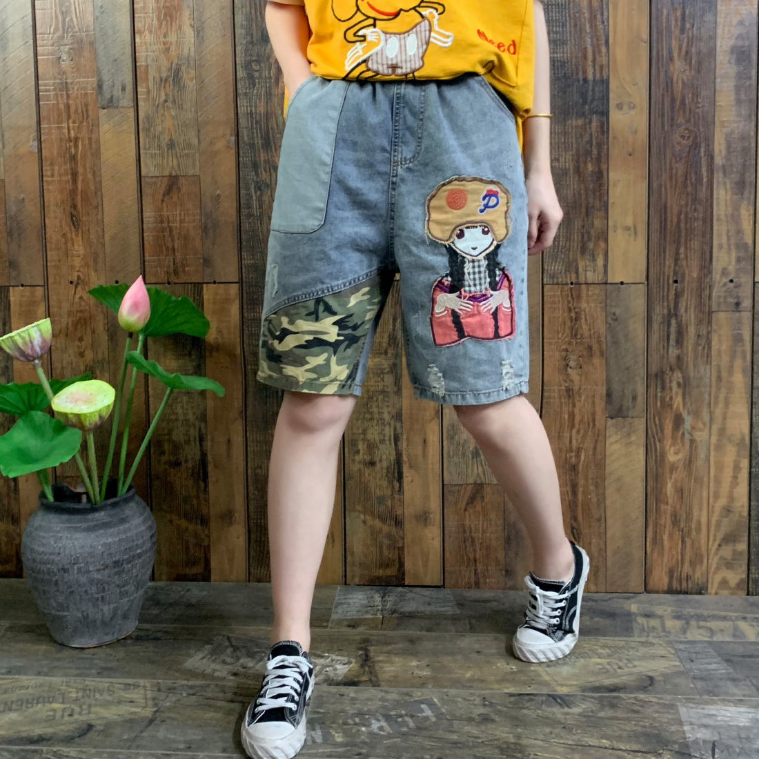 

Shimmering Blue Silk Cotton Thin Section Day 7 Minutes Of Pants Female Elastic Waist Belt Bk4651, Glitter blue