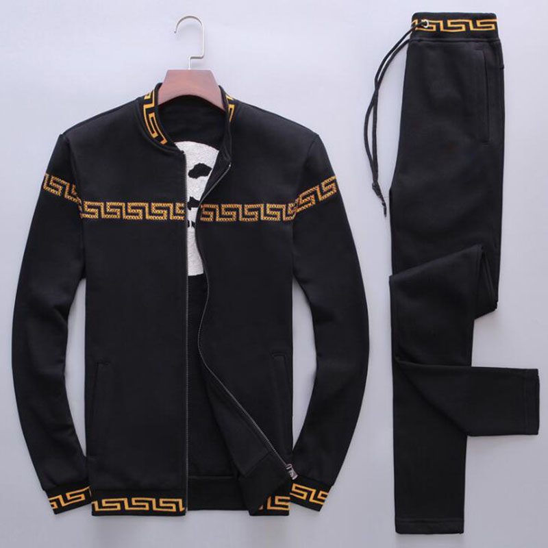 

Fashion-Tracksuits Men Leisure Sport Suit Luxury Men's Sportswear Brand design Jogger Set Cool Sweatshirt free shipping, White