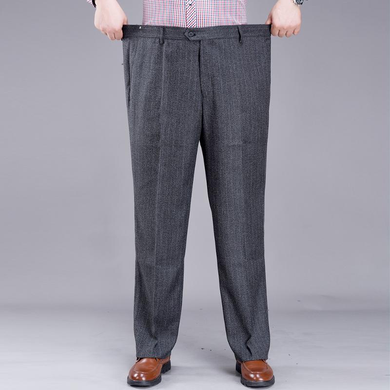 

Men's Suit Men Dress Winter Thicken Woolen Trousers Straight Business Mans Formal Work Pants, Dark gray