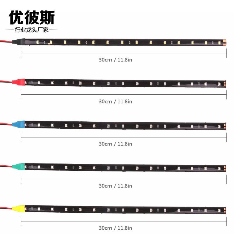 

2PCS Free Delivery LED Strip Lamp Automobile Soft Lamp Patch with 3528/1210-30cm Low Pressure Tear Eye Light Bar 30cm