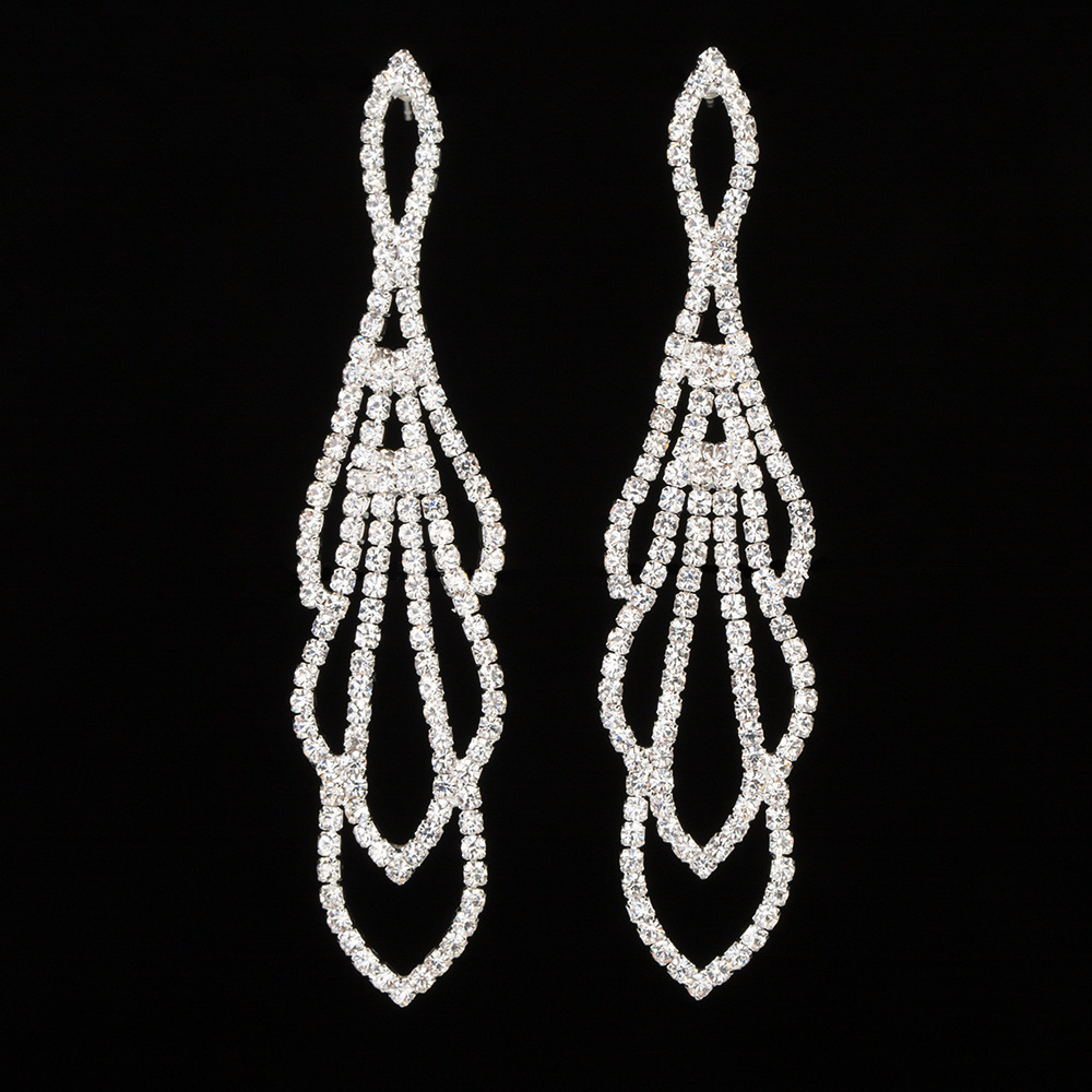 

Exaggeration Ear Nail Earrings Woman Micro Set Rhinestone Ear Nail Eardrop
