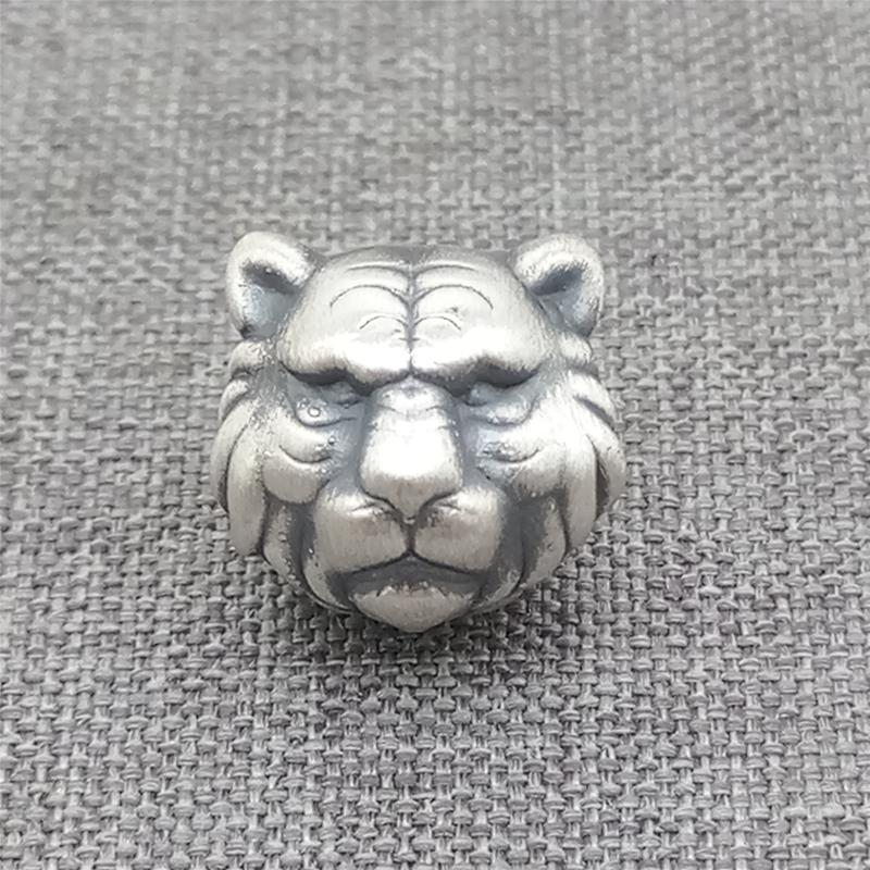 

Other 2pcs Fine Silver Tiger Beads, 999 Sterling For Bracelet Necklace