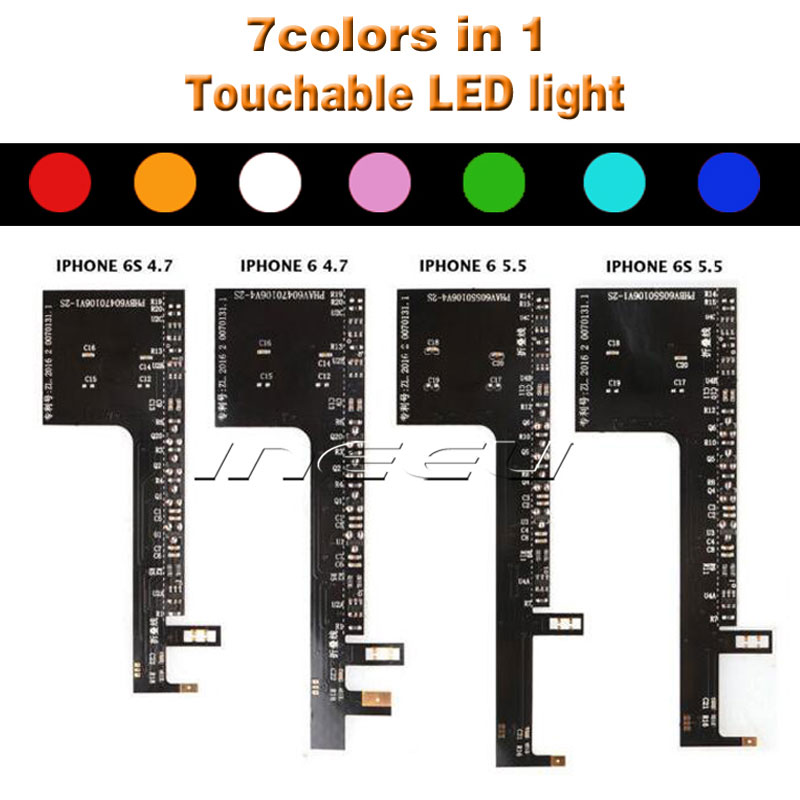 

Night Glow LED Light Back Logo Touchable Replacement For iPhone 7 7 plus 6 6S Fashion Light For iPhone 6 Plus 6S Plus 7 Colors Light Kits