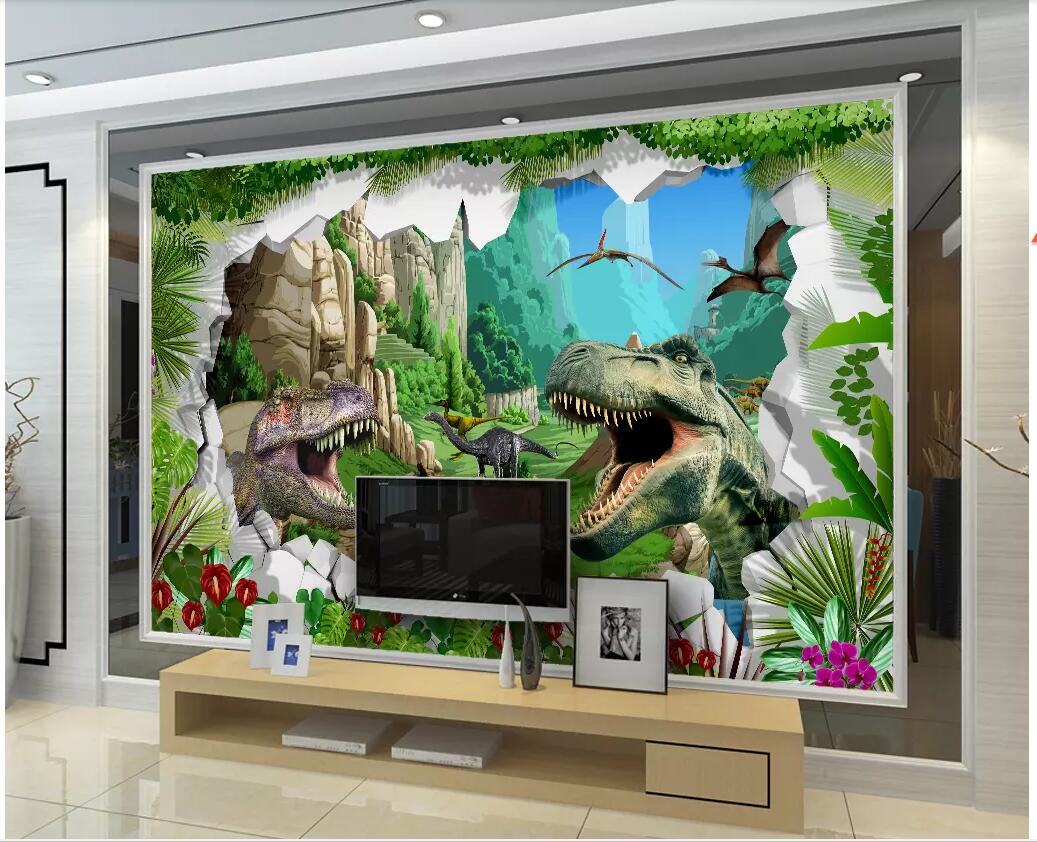 

WDBH 3d wallpaper custom photo Ancient dinosaur era brick wall living Room background home decor 3d wall murals wallpaper for walls 3 d, Non-woven wallpaper
