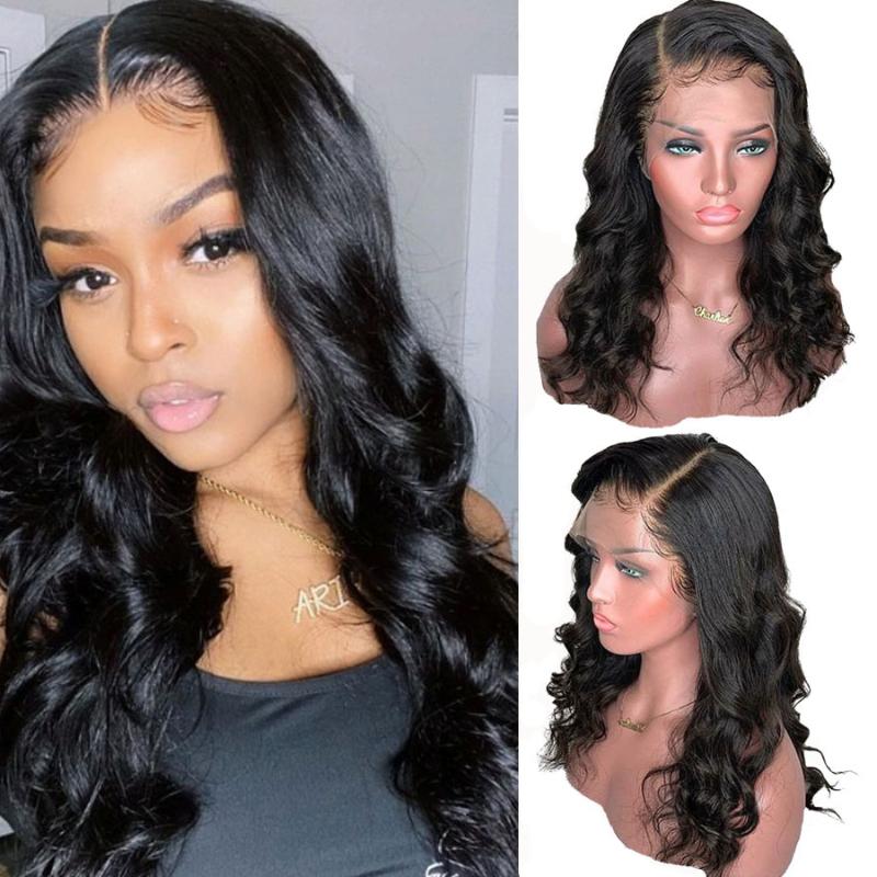 

Fureya Hair 360 Lace Human Hair Long Body Wave Wigs For Black Women 150% Density Brazilian Remy Pre Plucked Bleached Knots, Natural black