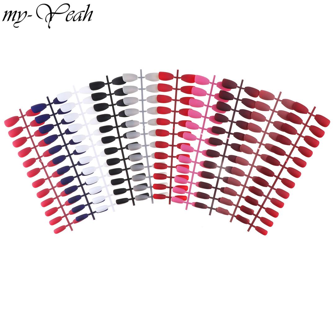 

24 Pcs/Pack Pure Color Matte False Nail Tips Nail Extension Detachable Press on Artificial Fake Manicure Tools, 06