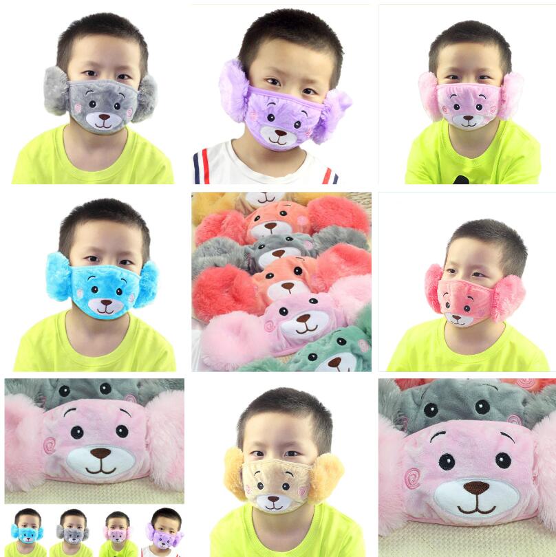 Cute Children Mouth Mask Popular 2 In 1 Ear Protective Bear Embroidery Anti Dust Face Masks Fit Kids Party Gifts In Stock-image-538802469