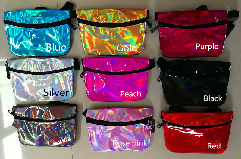 

Laser 9 Colors Fanny Pack Clutch Waist Belt Bag Fashion Beach Purse Bags Waterproof Handbags Purses Mini Cosmetic Bag, Size 24x15cm