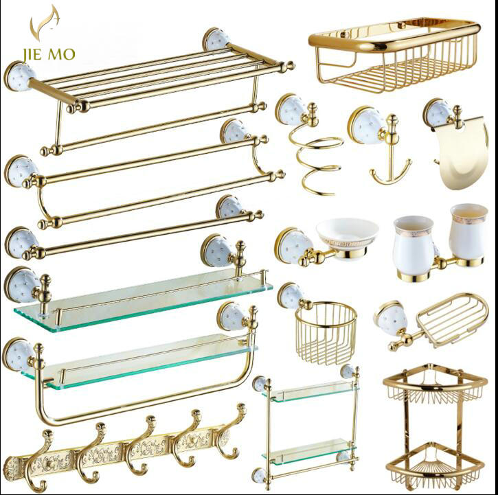 

Brass & Diamond Bathroom Accessories Products Toilet Paper Holder ,Roll Holder,toilet brush holder bathroom hardware coat hook