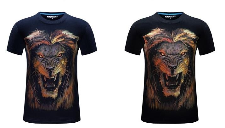 Geometrized lion design de T-shirt