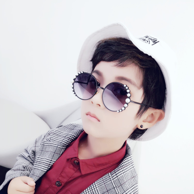 

Zilead Pearl Vintage Round Sunglasses Kids Fashion Metal Cute Retro Children Sun Glasses For Boy Girls UV400 Infant Eyewear