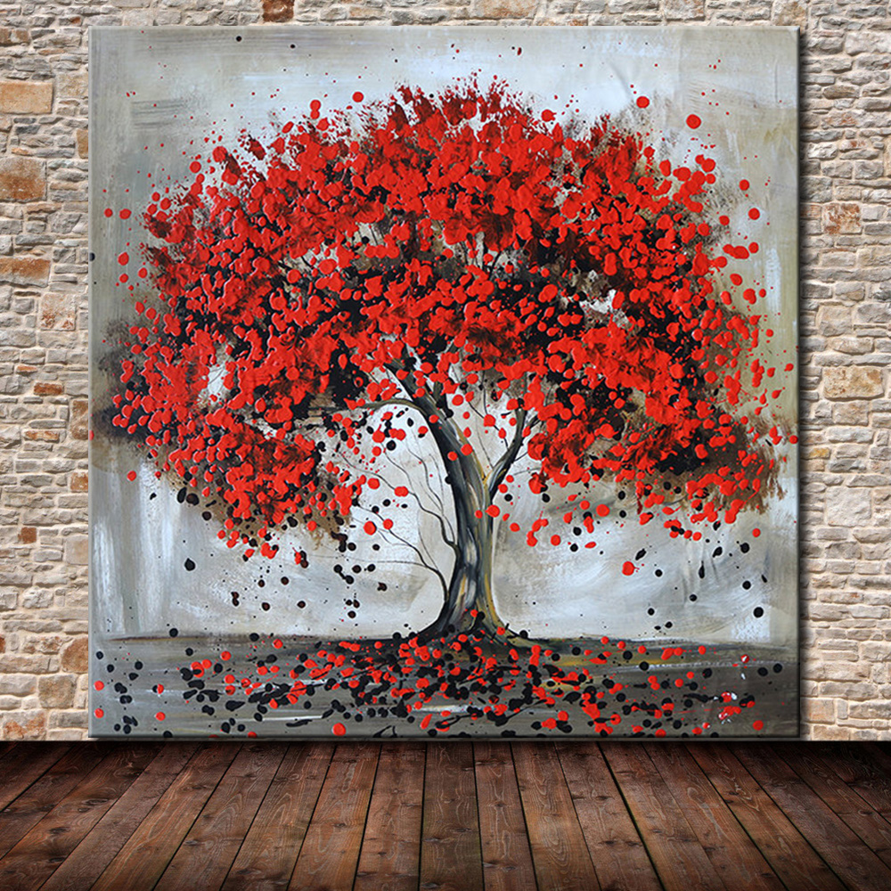 

Mintura Art Large Size Hand Painted Tree of Life Oil Paintings on Canvas Modern Abstract Pictures Wall Art Living Room Home Decoration