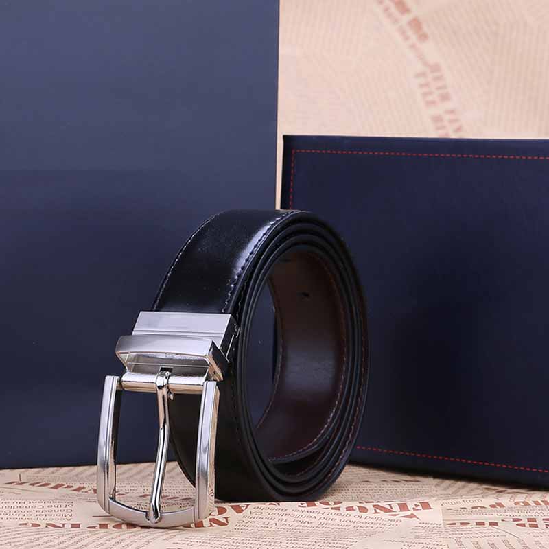 

Code 1203 Famous Brand Genuine Leather Fashion Men Belt Needle Buckle Designer Business Man Belt Including gift box High Quality, Black;brown