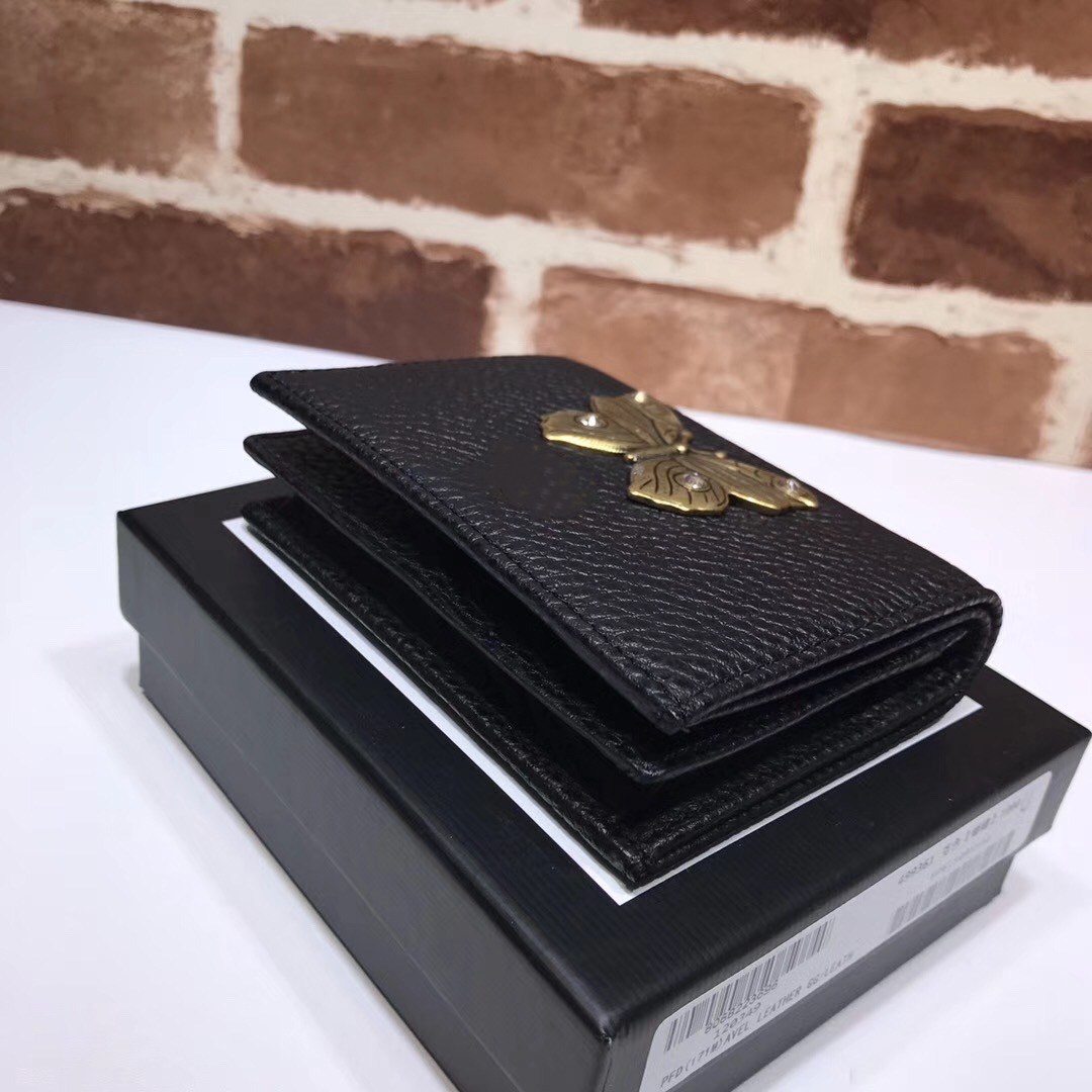 

Free delivery of famous fashion brand women handbag high quality leather wallet butterfly metal decoration purse luxury bag 2021 new model, Black