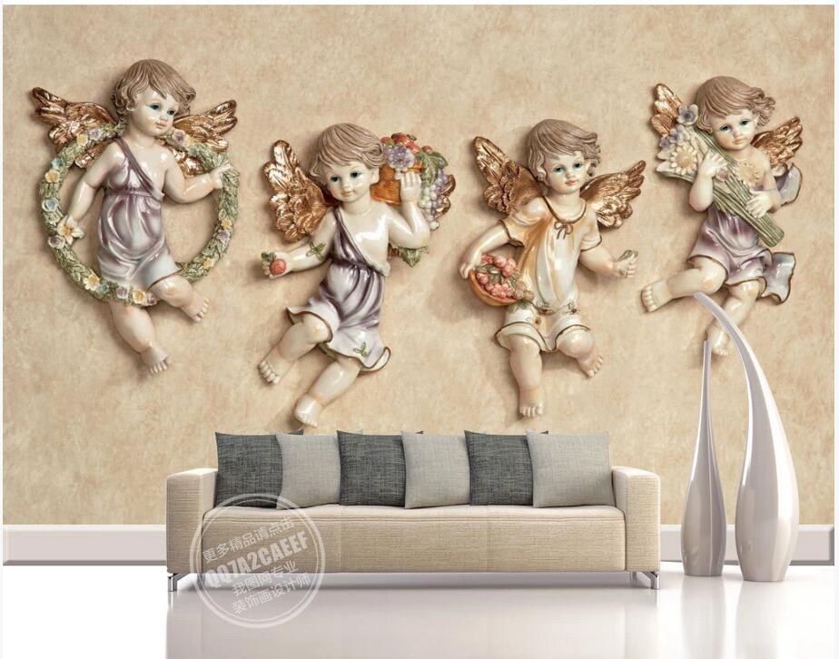 

custom photo on the wall 3d wallpaper HD European 3D Stereo Angel tv background home decor living room wallpaper for walls 3 d, Non-woven wallpaper