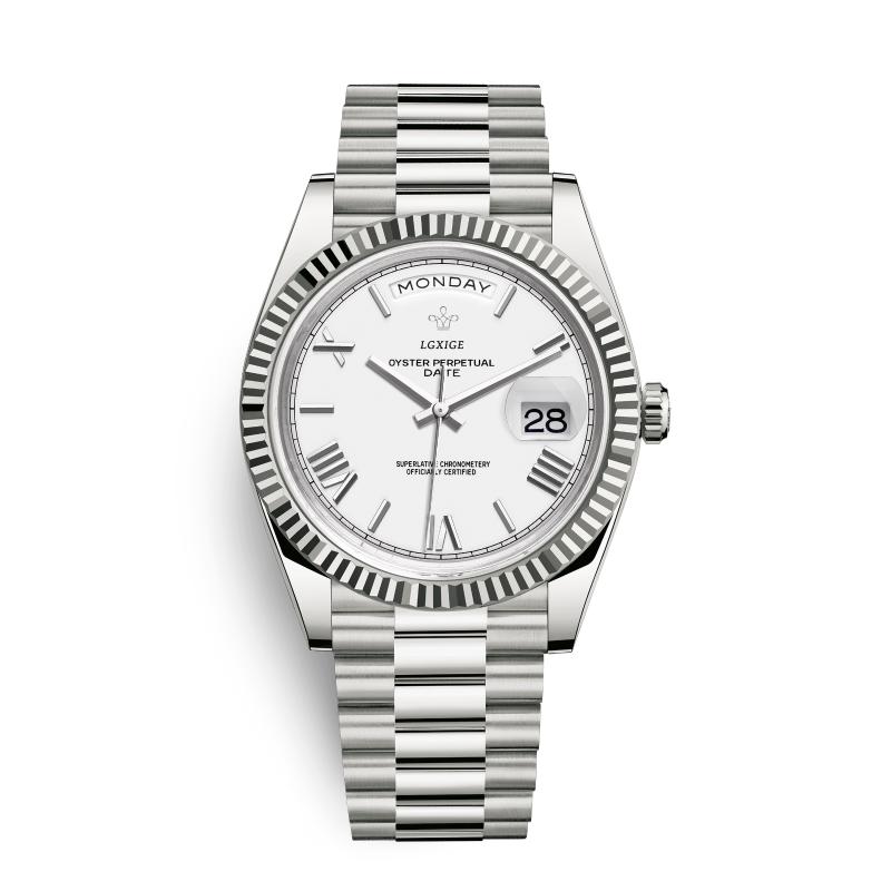 

Waterproof Day Date Business Men Wrist Watch 40MM Roman Digital Dial Original Watch LGXIGE, S-005