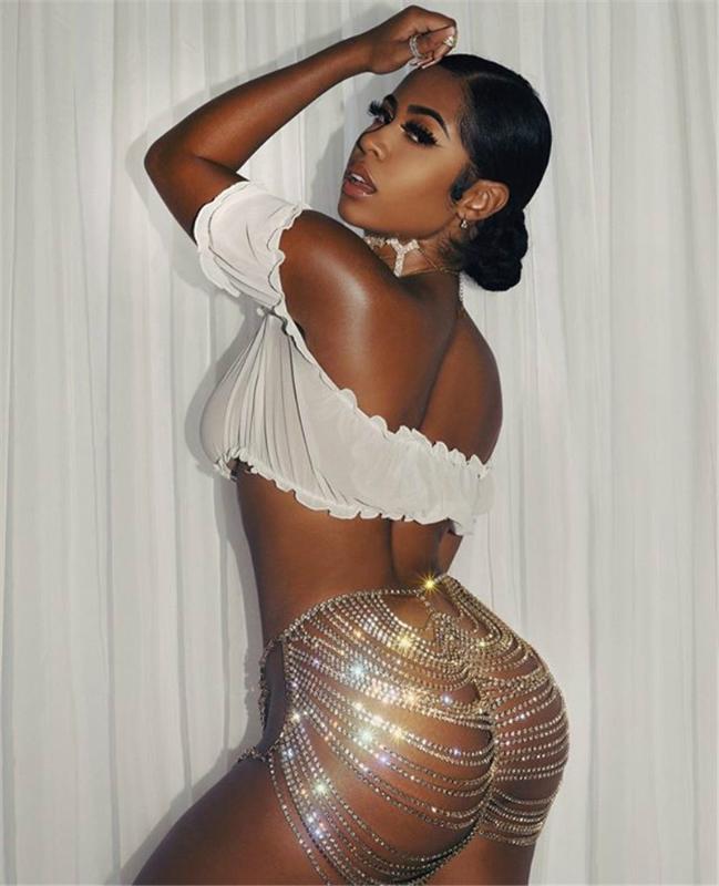 

2020 Super Sexy Womens Evening Party Club Skirts Sequins Shinny Tassles Metal Sequin See Through Skirt Sexy Bottom for Bikini, Gold