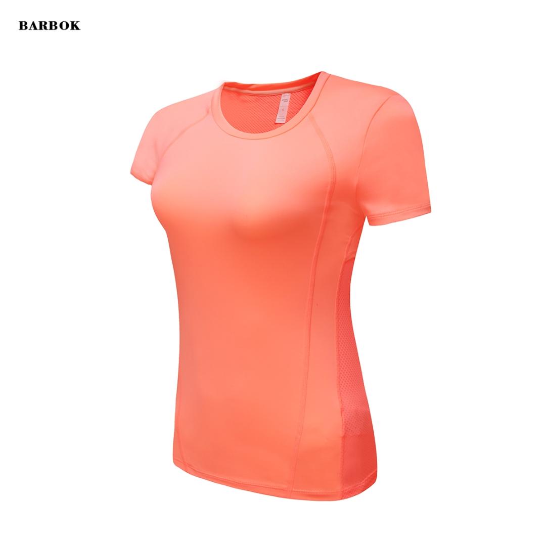 

BARBOK Women's Short Sleeves Running Shirt Quick Dry Fitness Yoga Sports Shirt Gym Running Tee Tops Workout Yoga Jogging T-shirt, Black
