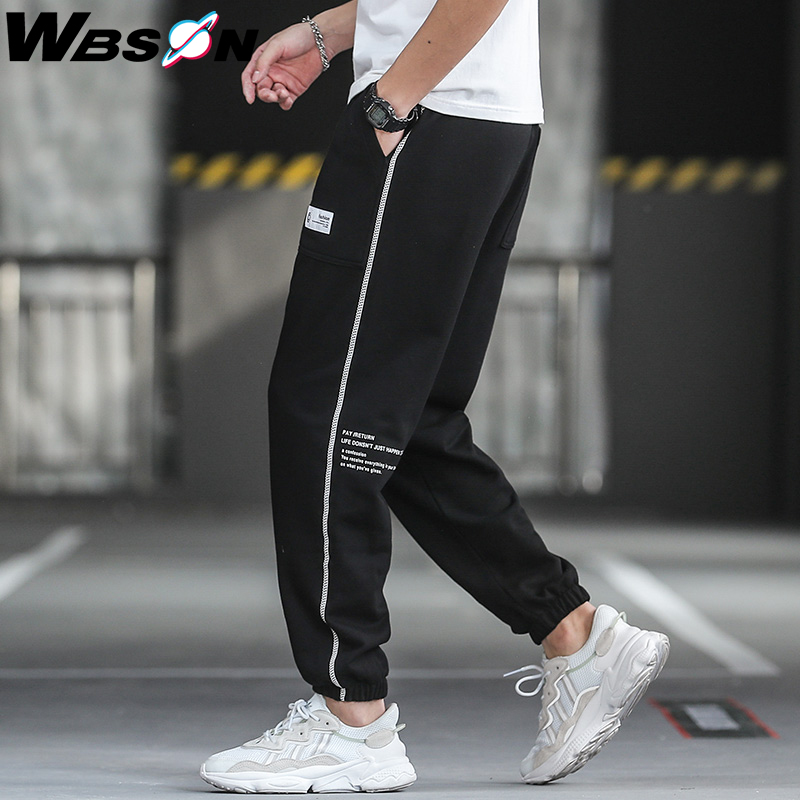 

Wbson Mens Casual Sports Pants Men's Hip Hop Sweatpants Harem Pants Sweatpant Hip Hop Streetwear ZX0506, Black zx0506