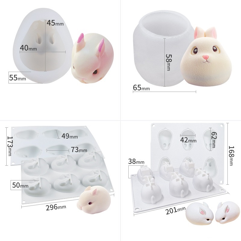 

Chocolate making mold silicone cute animal shape rabbit mousse jelly cake baking DIY soap mould kitchen tools