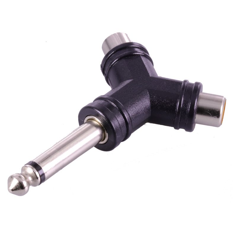 

6.35mm mono/stereo plug to 2*RCA jacks Audio and video connector of audio line