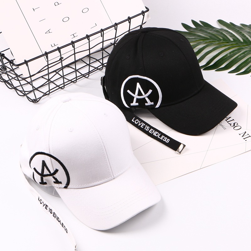 

New Men's Long Belt A Embroidery Baseball Caps Women Cotton Hip Hop Snapbacks Drake Hats Sunscreen Casquette Gorros, White