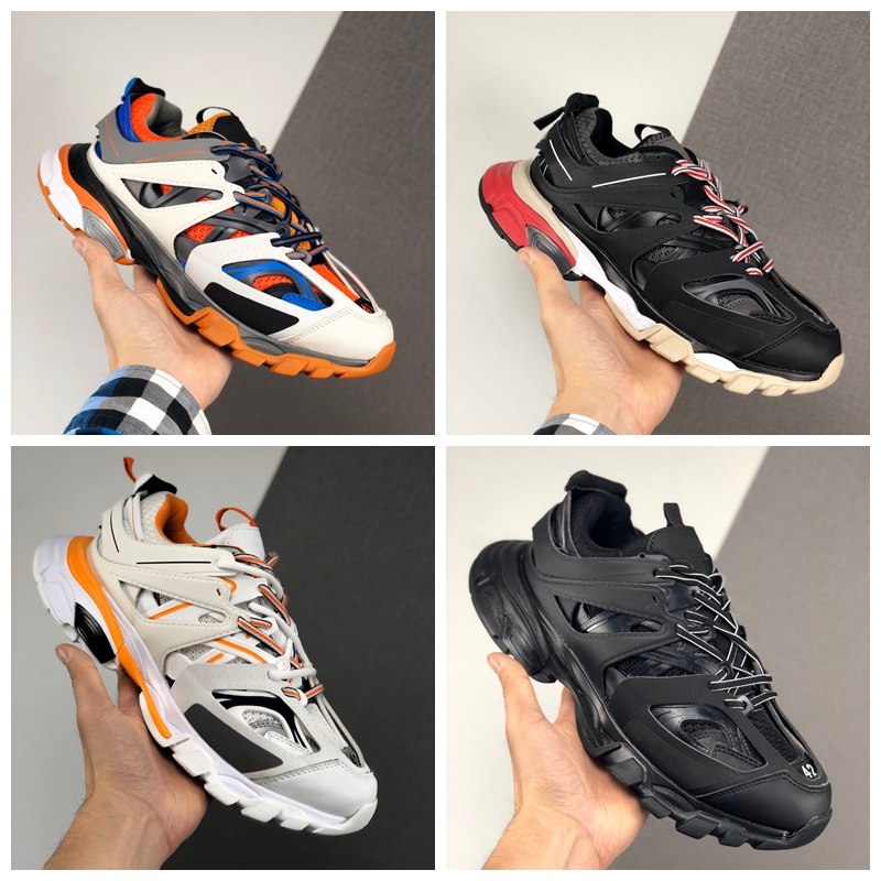 

19SS Paris Track 3.0 Triple S Black White Orange Mens Running Shoes Platform Sports Sneakers Tess S. Gomma Trek Mens Tripler Trainers, #5
