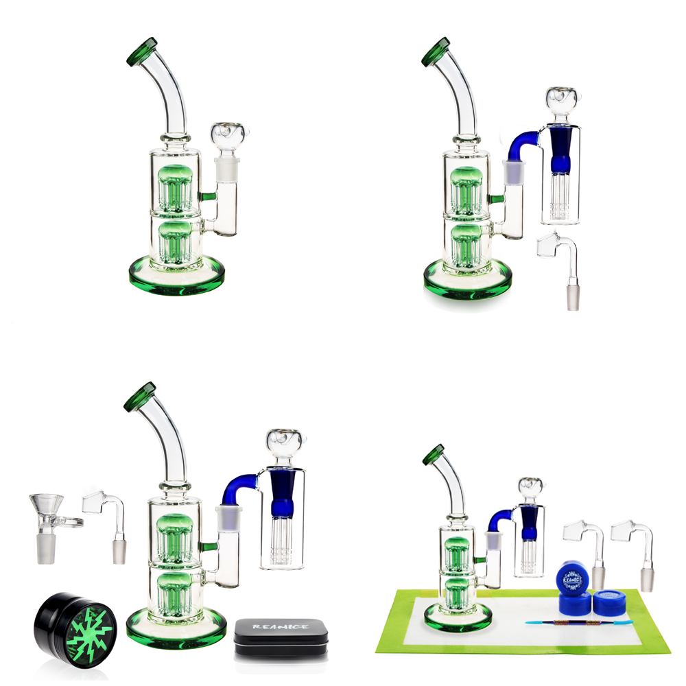 

REANICE (CASTLE B) 18.8mm 27cm glass bong green water bongs cool bong bubbler ash catcher honeycomb branch dabber rig recycler joint bubbler