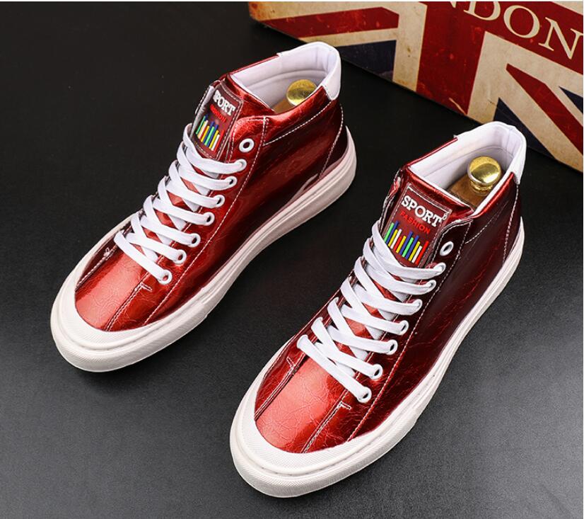 

Italian Brand gold shiny Designer Shoes Men High Quality Hip Hop Mens Shoes Casual Luxury Famous Leather Tops business Dress Shoes BMM865