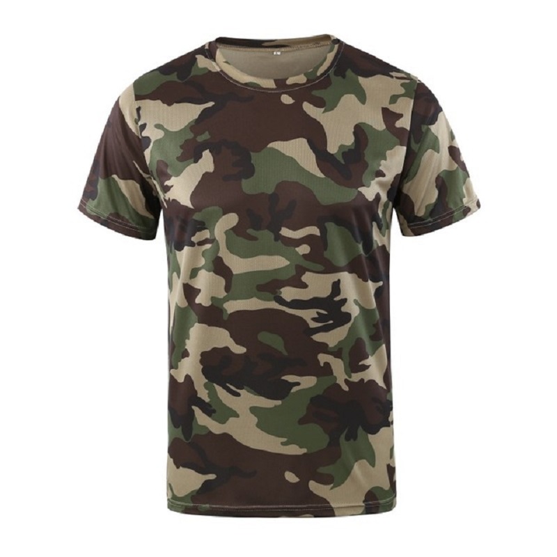 

New Camouflage T-shirt Men Breathable Army Tactical Combat T Shirt Dry Camo Camp Tees