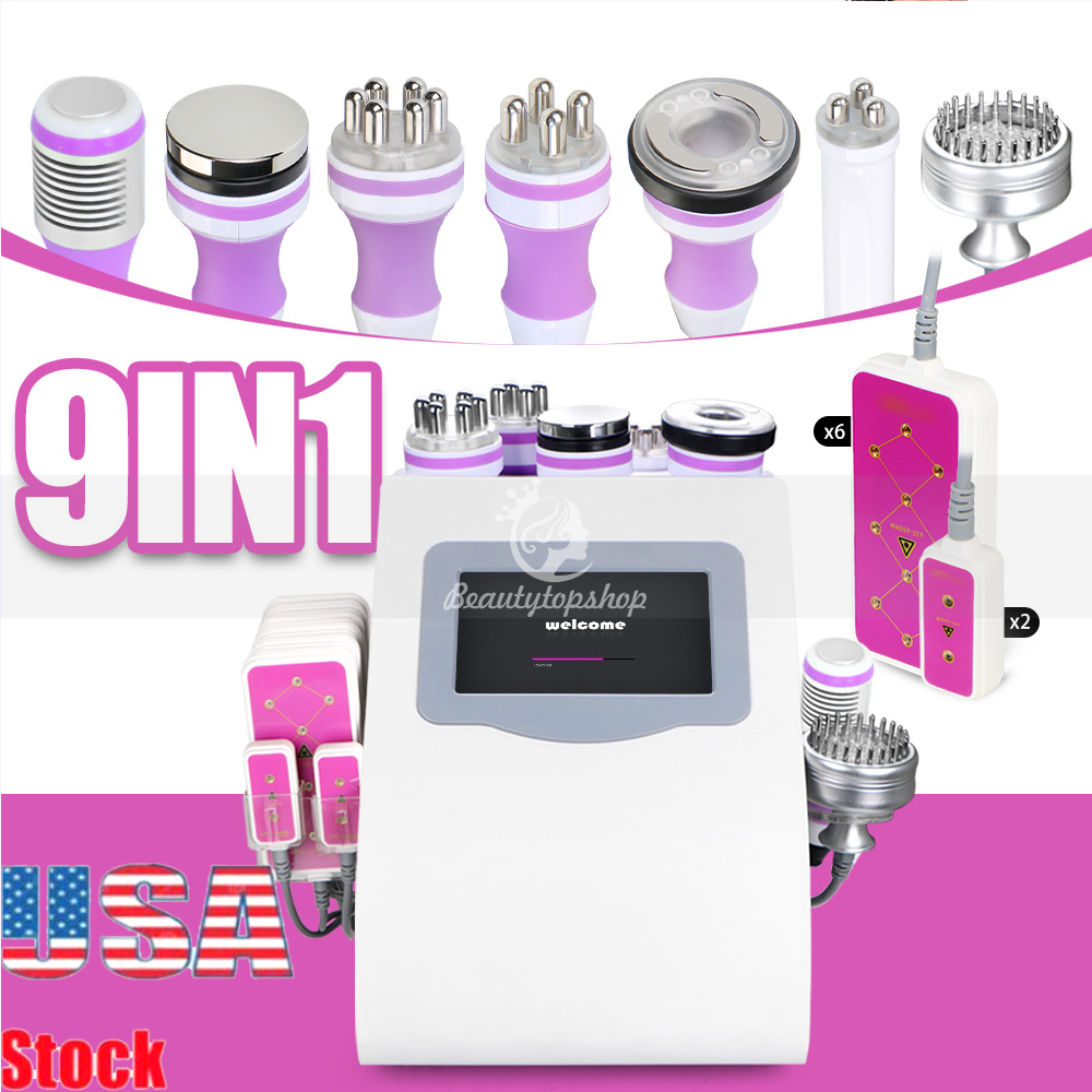 9 in 1 Lipo Laser Vacuum Ultrasonic RF Cavitation Cellulite Removal Body Slimming photon micro current