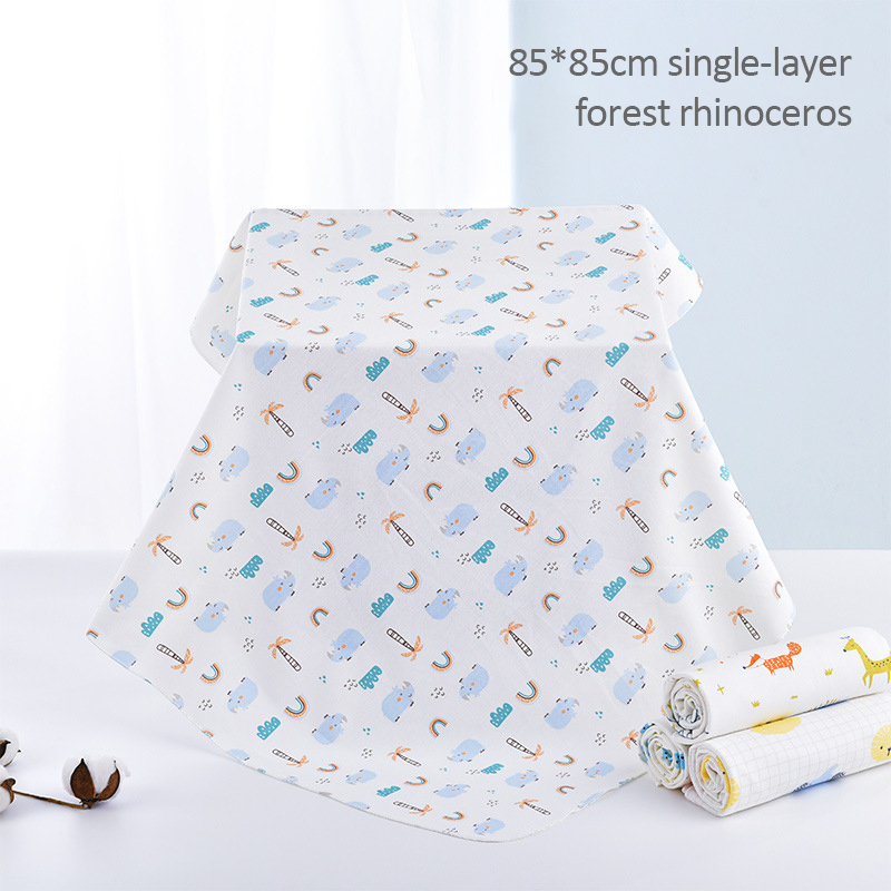 

Printed Moon Square Swaddle Infant Newborn Muslin Blanket Baby Diaper Stroller Cover 100% Cotton Towel Forest Deer 1Pc 85*85CM, Rainbow and cats