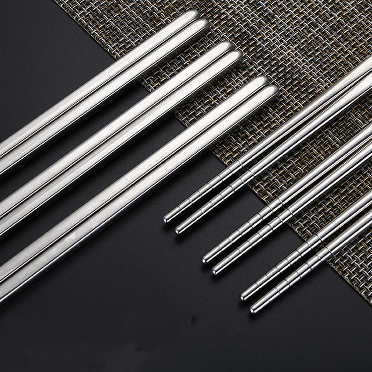 

Square Chopsticks Glossy Stainless Steel Non-slip Chopsticks Silver Stainless Steel Dinnerware 150pair 22.5cm Freeshipping DH0203