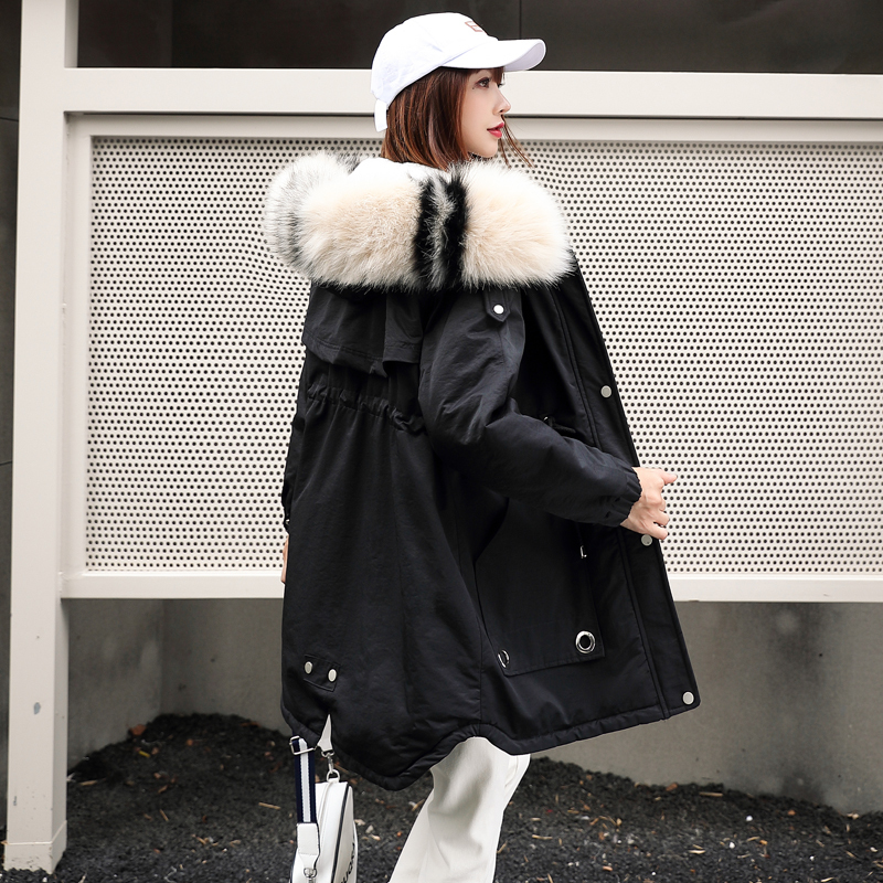 

Seta Lead Down Cotton Girls Long Fund Send Overcome 2019 Winter Easy Cotton-padded Jacket Increase Down Cotton-padded Clothes, Beige