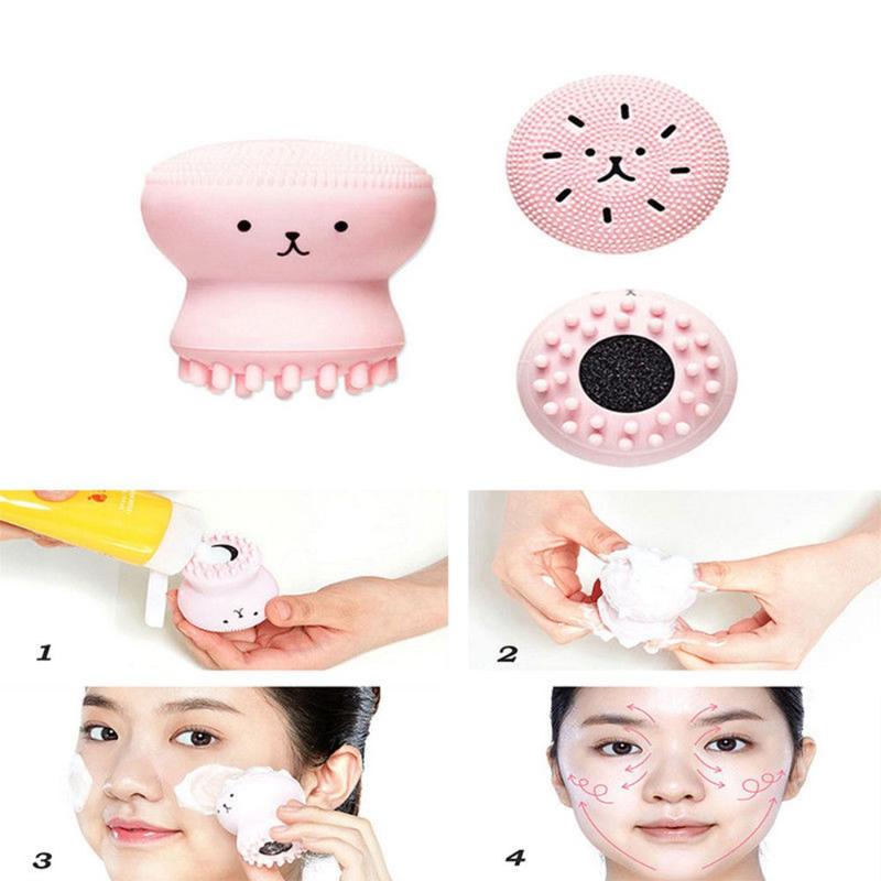 

1 pc Cute Octopus Face Cleaner Hand Wash Exfoliating Pink Brush Cleaning Pad Facial Cleanser SPA Skin Tool