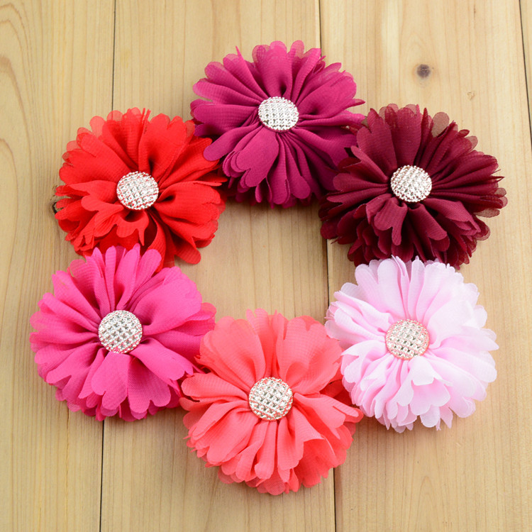 

Hot Sale 40pcs/lot 7CM Chiffon Flower Fabric Flowers For Headband DIY Hair Accessories LSFB041