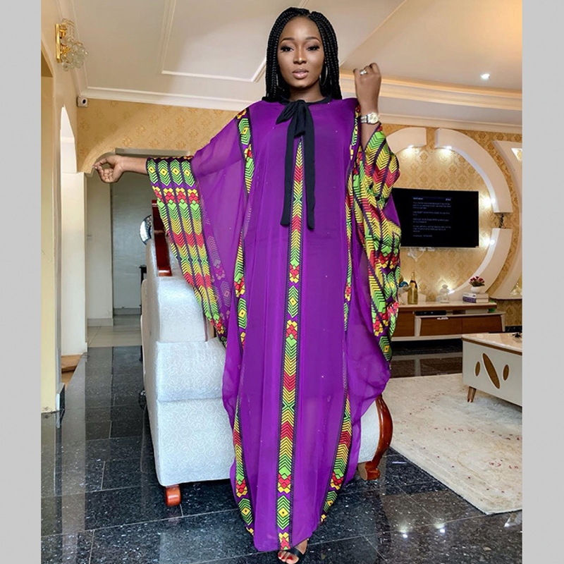 

African Dress For Women African Clothes Fashion Super Size Chiffon Loose Long Dashiki Traditional Party Dress For Lady