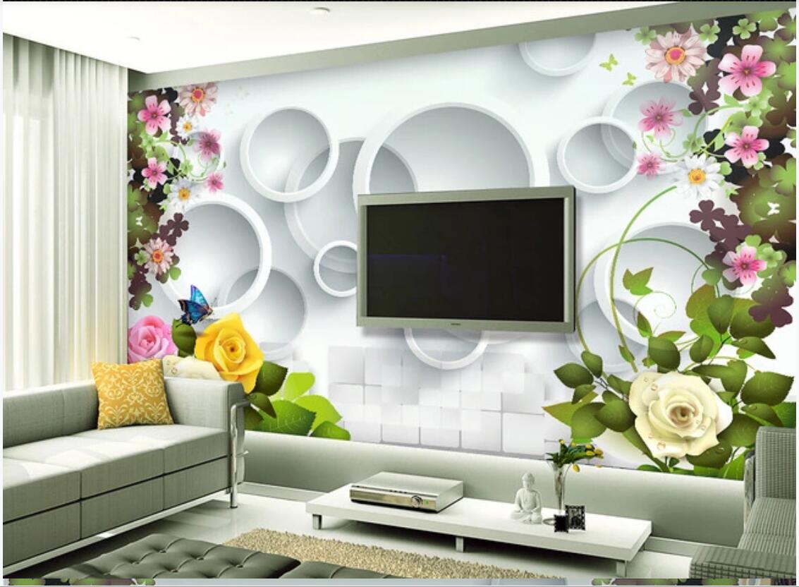

3d wallpaper custom photo mural Stylish rose flower 3D TV background wall wallpaper for walls 3 d, Non-woven fabric