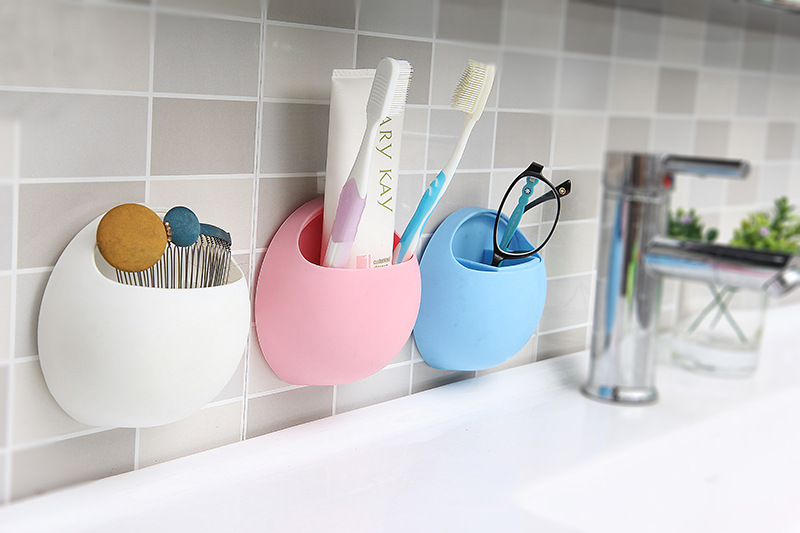 

Toothpaste Toothbrush Holder Wall Suction Cup Organizer Kitchen Bathroom Storage Rack Free Shipping