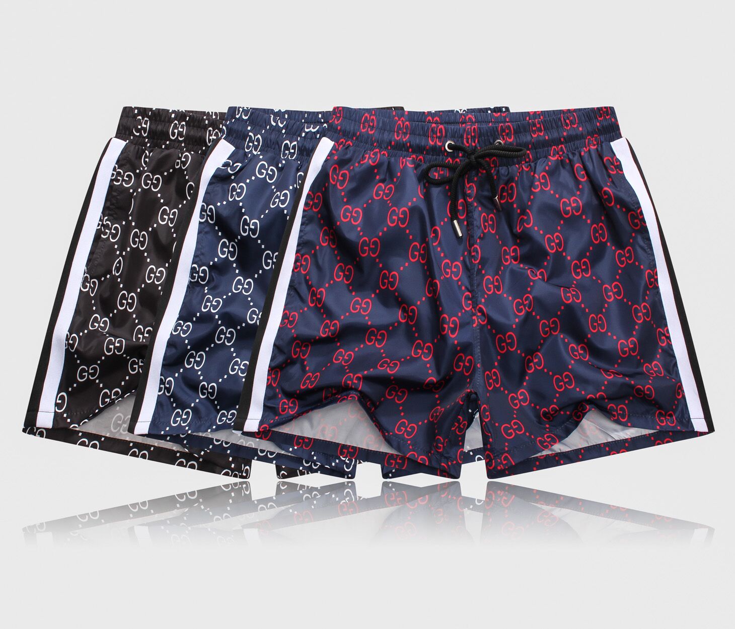 2023 Mens Summer Shorts Solid Drawstring Beach Wear Casual Pants with Pockets Multi Colors Free Shipping-image-513744854