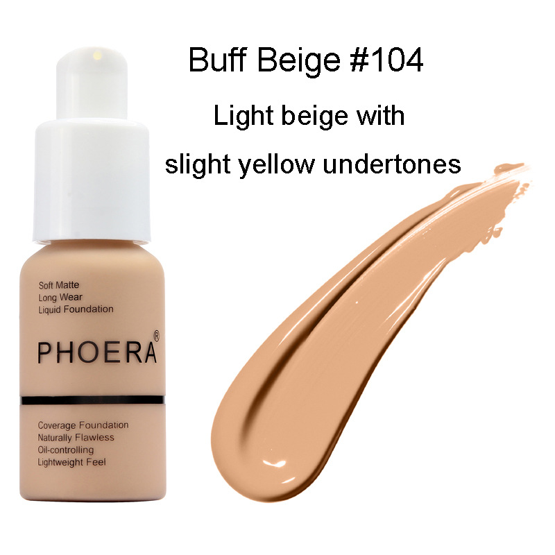 

Brand Makeup Foundation Concealer PHOERA Matte Oil-contral Liquid 10 Colors, Mixed color