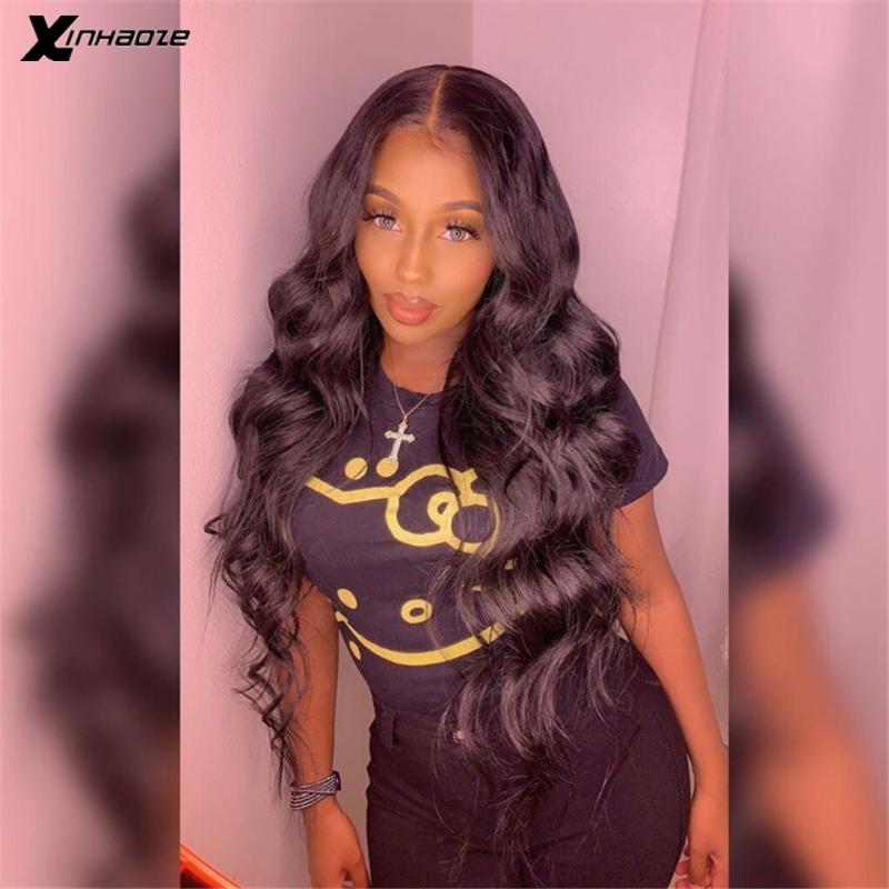 

Lace Wig Human Hair Body Wave Wavy Full Lace Wigs Bleachable Natural Black Front Wig with Natural Hairline Free shipping, As pic